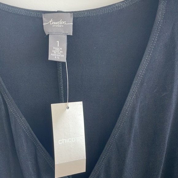 NWT Chico’s Women’s Black Traveler’s Classic Rosemary Wrap Dress - Size 1 - US 8 - Picture 4 of 6